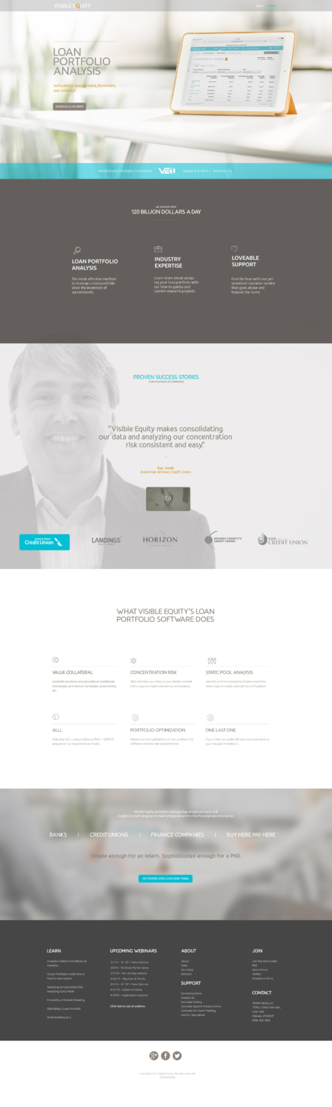 visible equity website homepage